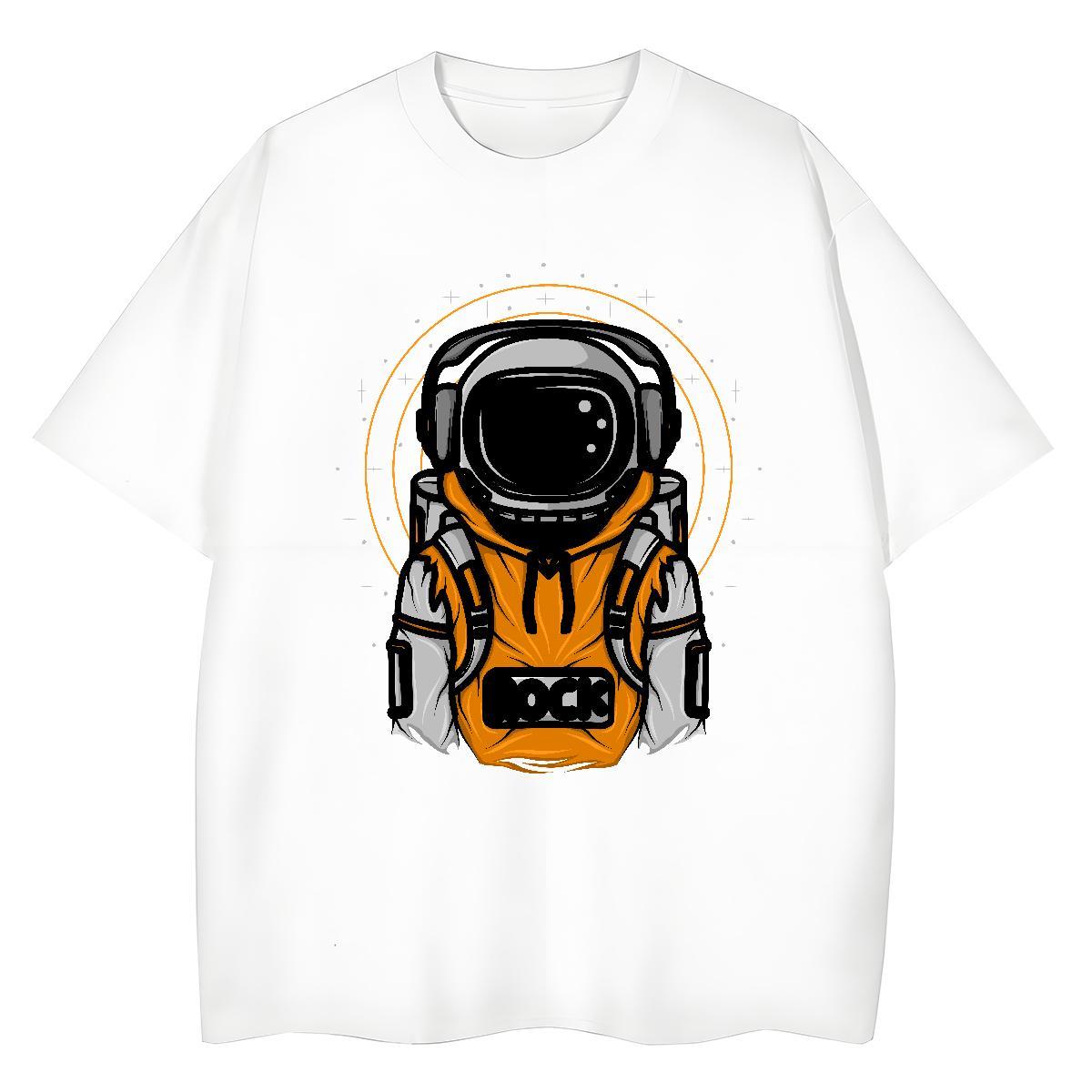 Designer Women Tees 230g 100% Cotton cosmonaut Casual Beach T-Shirts Crew Neck Breathable Oversized L-4XL Top Tees