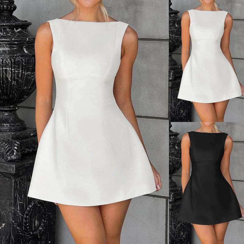 White Dress Graduation: Elegant Corset Flowy Mini Dress, Sleeveless Pleated Bodycon - Perfect For Summer Celebrations C260312