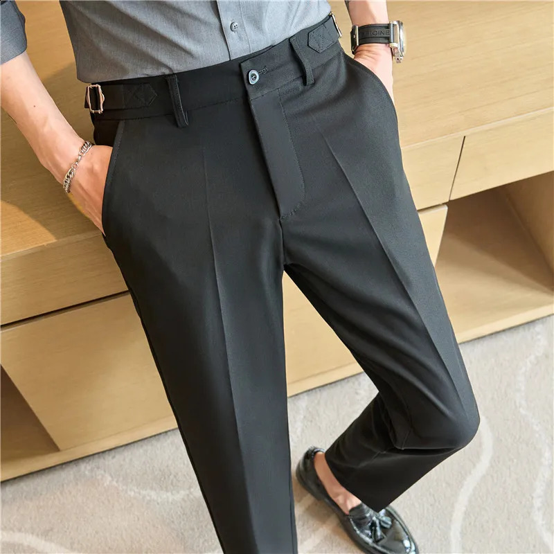 Mens Summer Pants High Quality Thin Neapolitan Mens Dress Pants Business Formal Wear Ultra Thin Suitable for Mens Trousers 240828