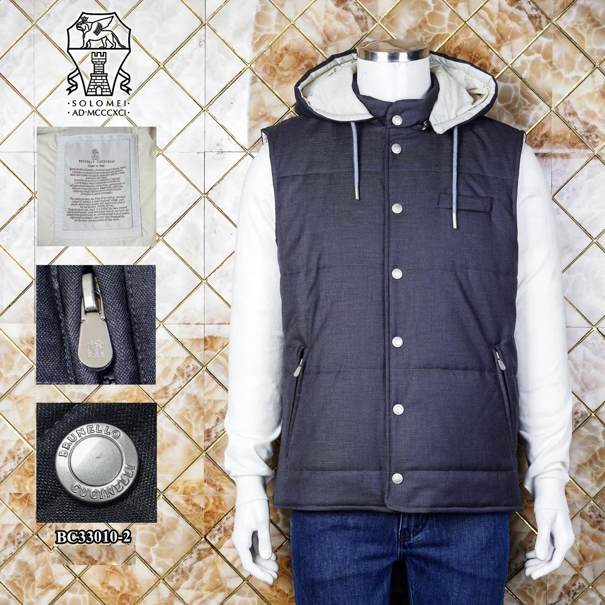 BILLIONAIRE SIJITONGDA vest cotton mens autumn and winter fashion hooded highend highquality jacket 240827