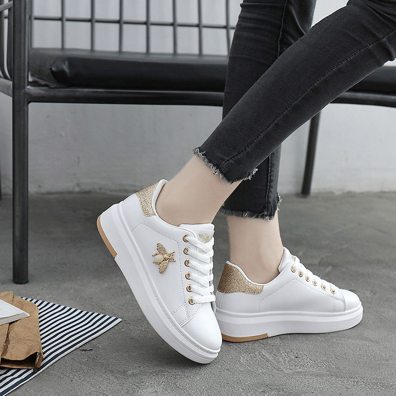 Ddmysports Autumn Leather Waterproof Student Butterfly Board Lace Up Korean Versatile Little White Shoes Women S Selection OUTDOOR