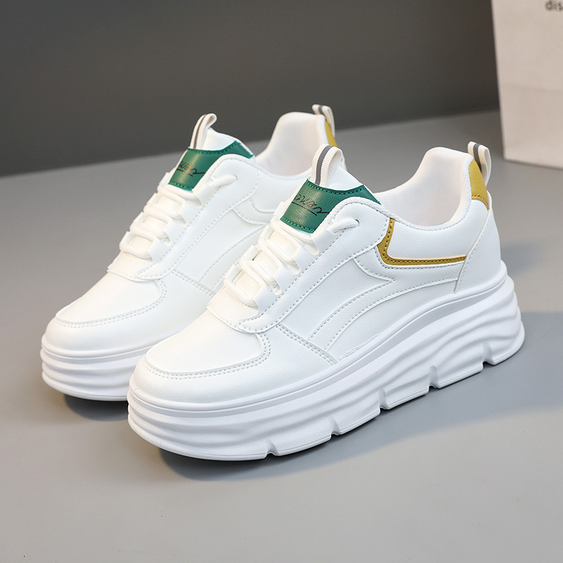 Ddmysports W New Leather Summer Little White Thick Sole With Igh Inner Eight Fashion Casual Versatile Women S Shoes OUTDOOR
