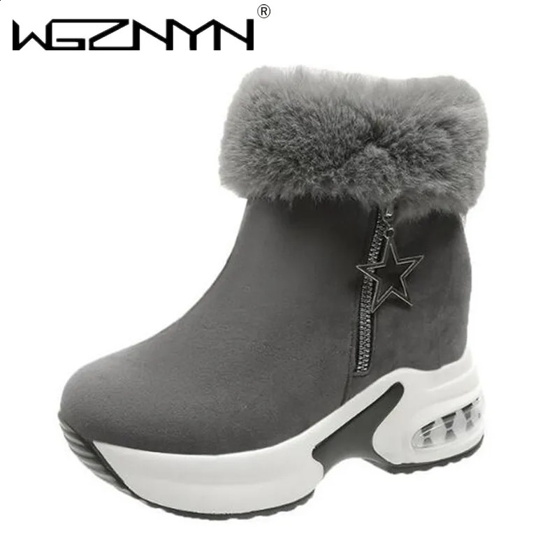 Winter Warm Womens Platform Snow Boots Ankle Boots Shoulder Shoes Zipper Inner Boots Botas Mujer Black Grey 240827