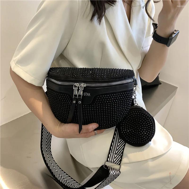 2025 NEW Drawstring Fashion Rhie Waist Belt Bag Shoulder Crossbody PU Leather Chest Phone Pack Women Outdoor Business Traveg zhanyishengli