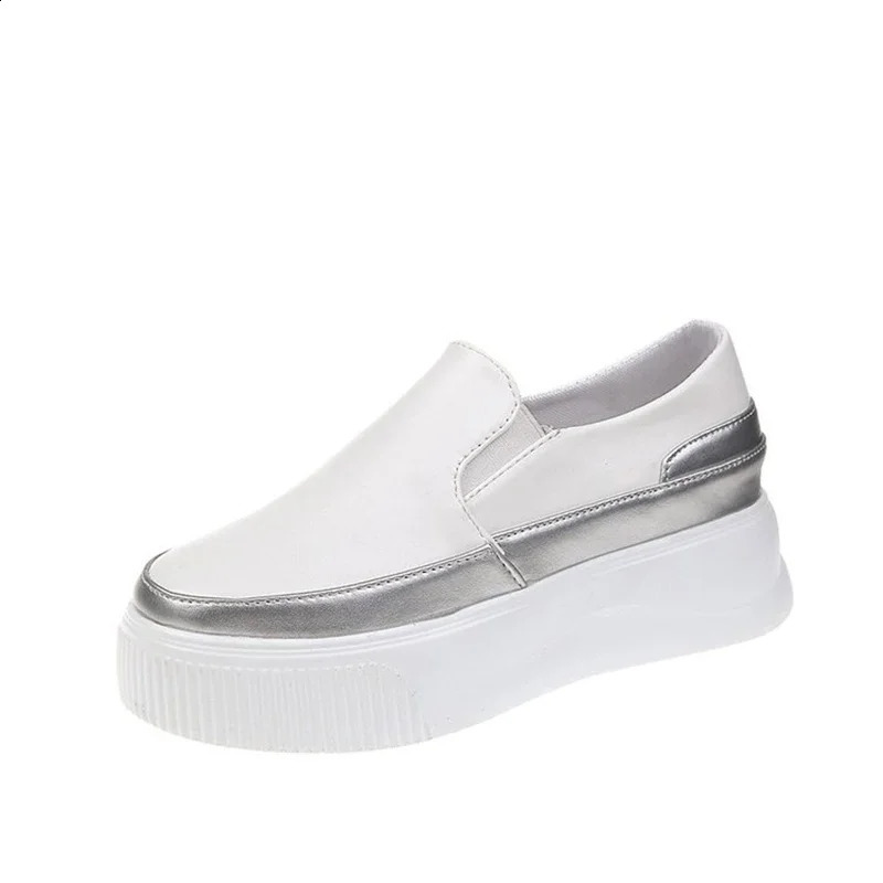 Womens slippers womens sewing platform vulcanized shoes womens PU leather fashionable casual shoes womens comfortable shoes 240827