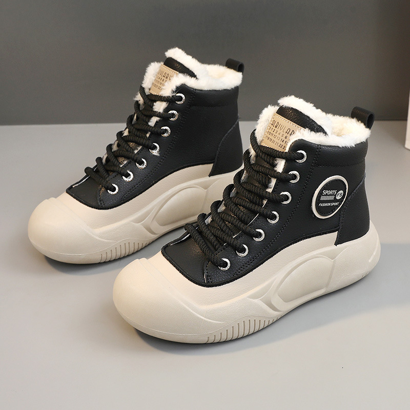 Ddmysports XFL Winter New Instagram Korean Igh Top Plush Casual Female Students Matsuke Cotton Shoes Thick Sole For Warmth OUTDOOR