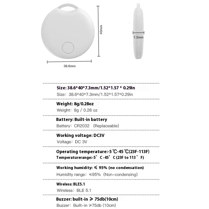 Findmy Global Positioning Finder MFI Authentication Tracker Children and Elderly Wallet Pet Tracking Anti Loss Device