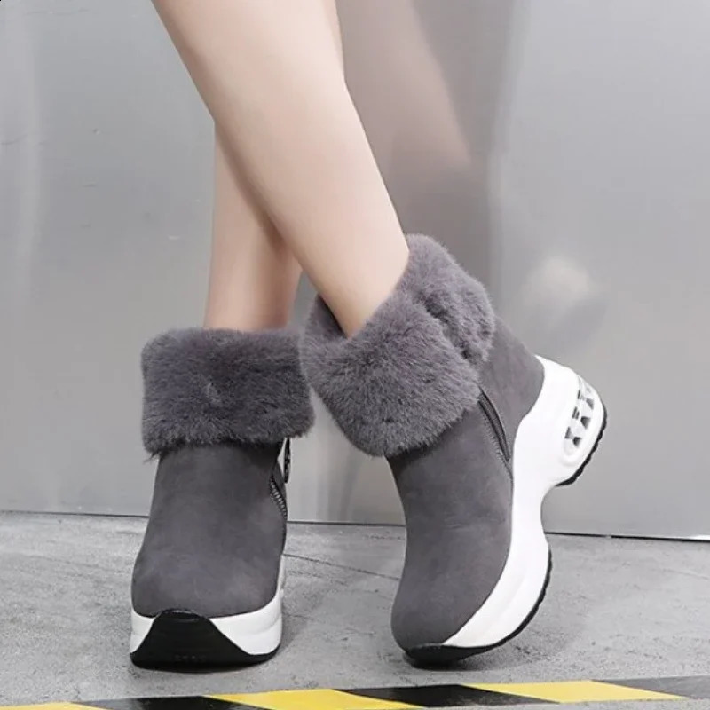 Winter womens warm sports shoes platform snow boots 2024 ankle boots womens leather boots womens lace up boots 240827