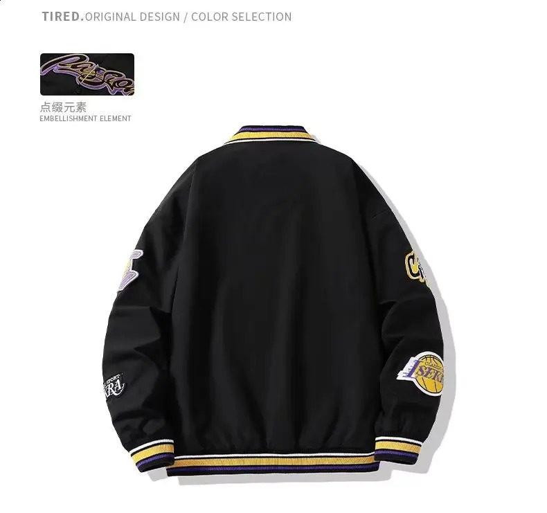 Hip Hop Jacket Mens AutumnWinter Street Clothing Baseball Uniform Retro Couple Casual Fashion Top 240827