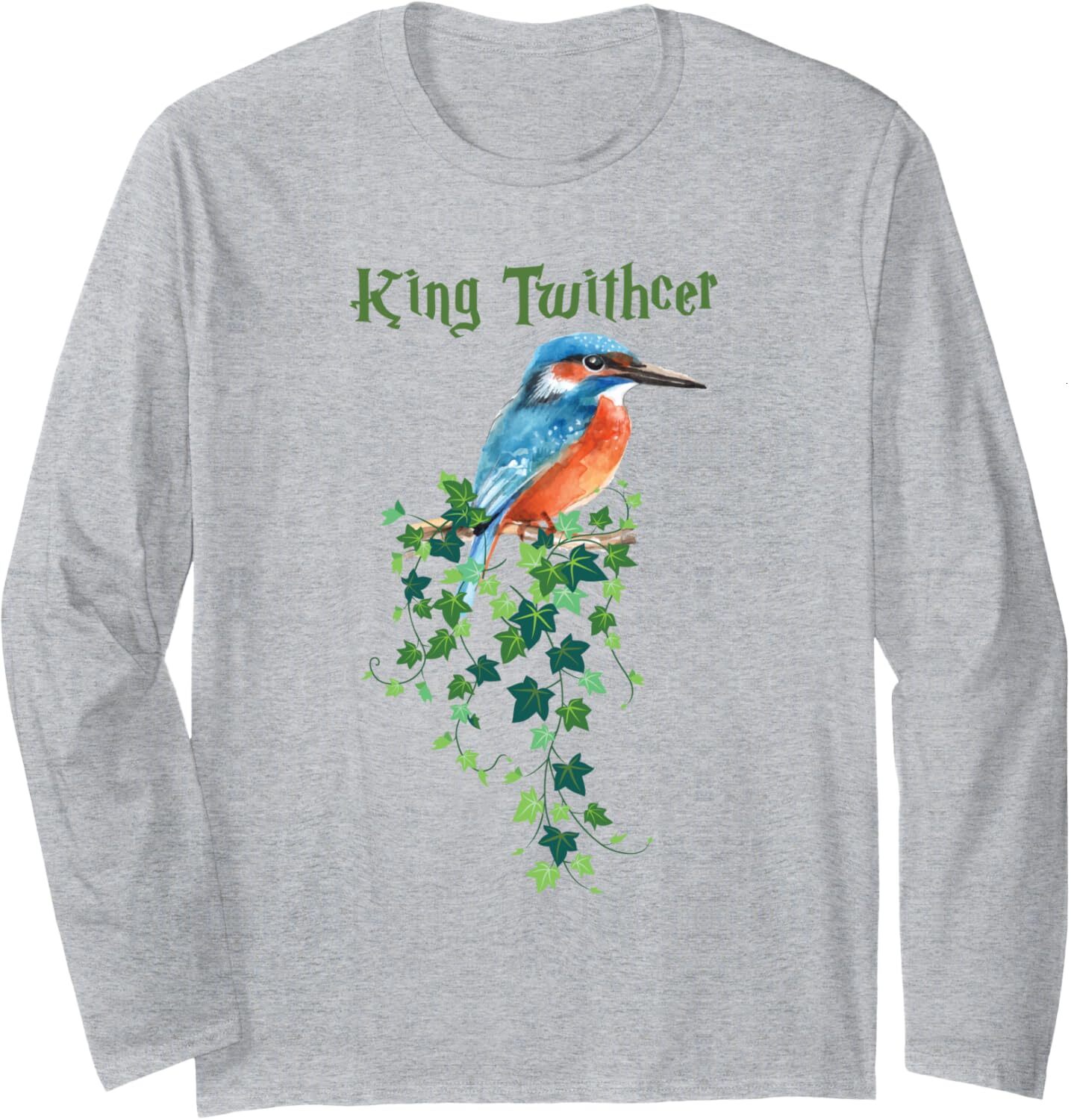 Long Sleeve Shirts for Men sweatshirt King Twithcher Colorful Kingfisher Design Gift Long Sleeve Tee Streetwear Casual tops clothes