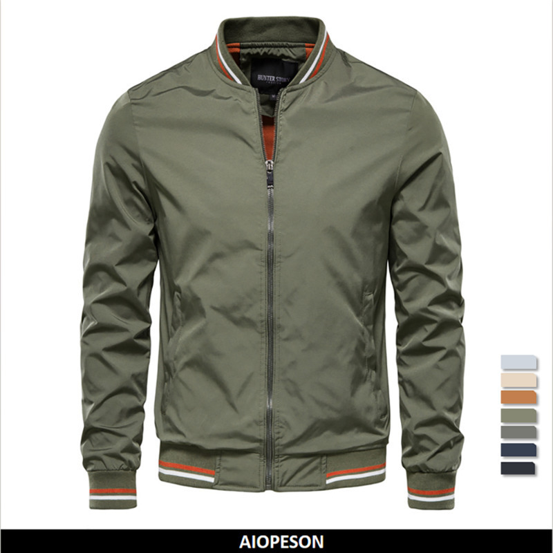 AIOPESON solid color bomber jacket mens casual slim fit baseball autumn fashion highquality w240827
