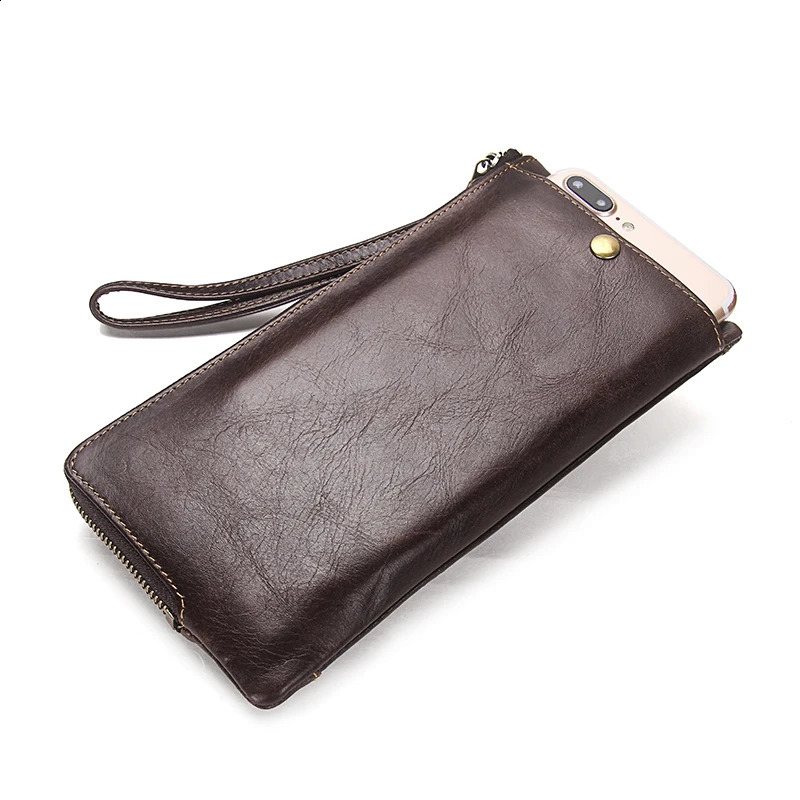 CONTACTS Genuine Leather Wallets for Men Long Bifold Casual Clutch Mens Wallet Male Handbags Card Holder Coin Purse Money Clip 240828