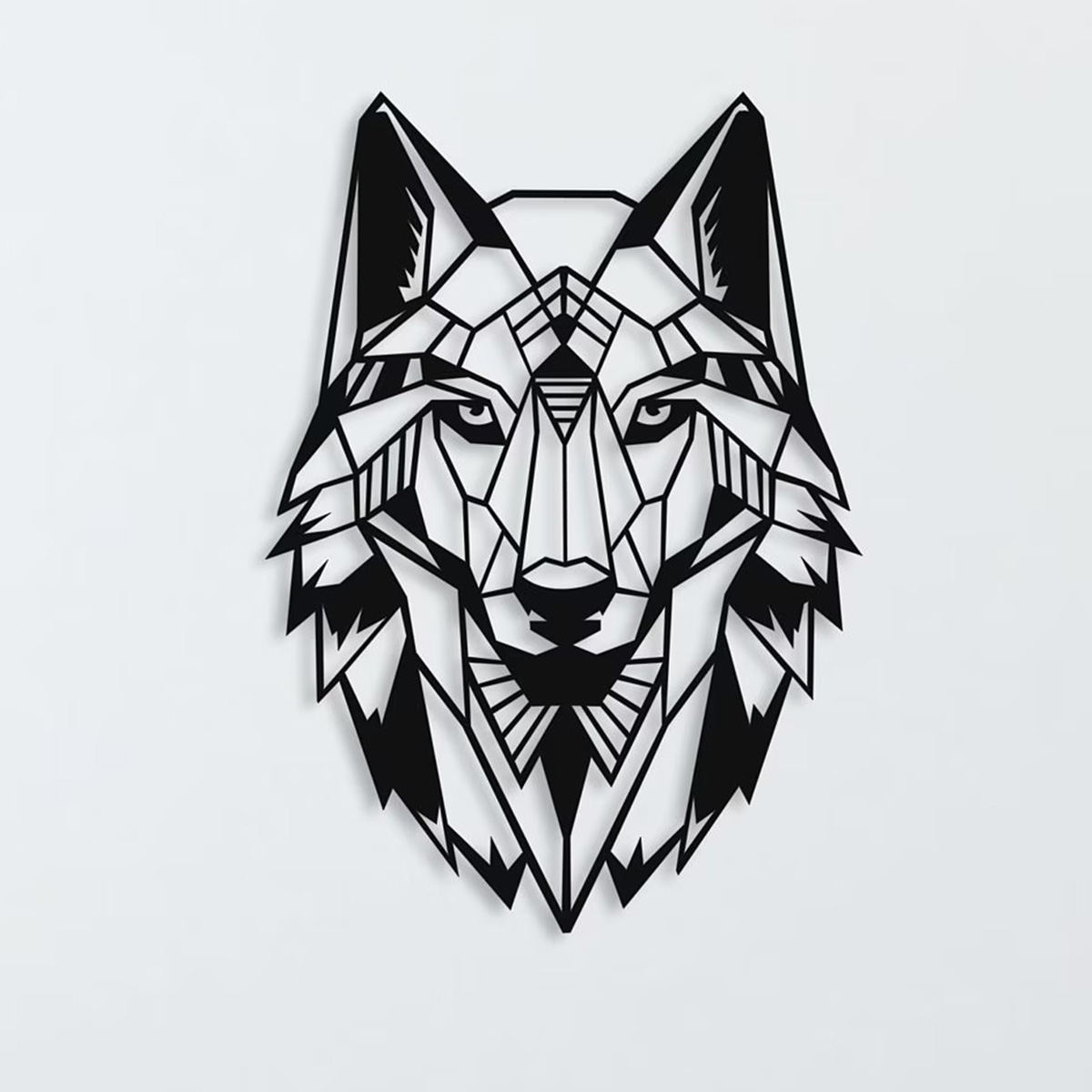Metal Wall Art Wolf Metal Head Black Wall Decoration Living Room Bedroom Kitchen Bathroom Indoor Outdoor Decorative Wall Hanging