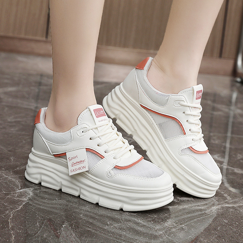 Ddmysports W Height Increasing White Shoes For Women Breathable Cm Mesh Summer Thick Soled Board Casual S Sports OUTDOOR