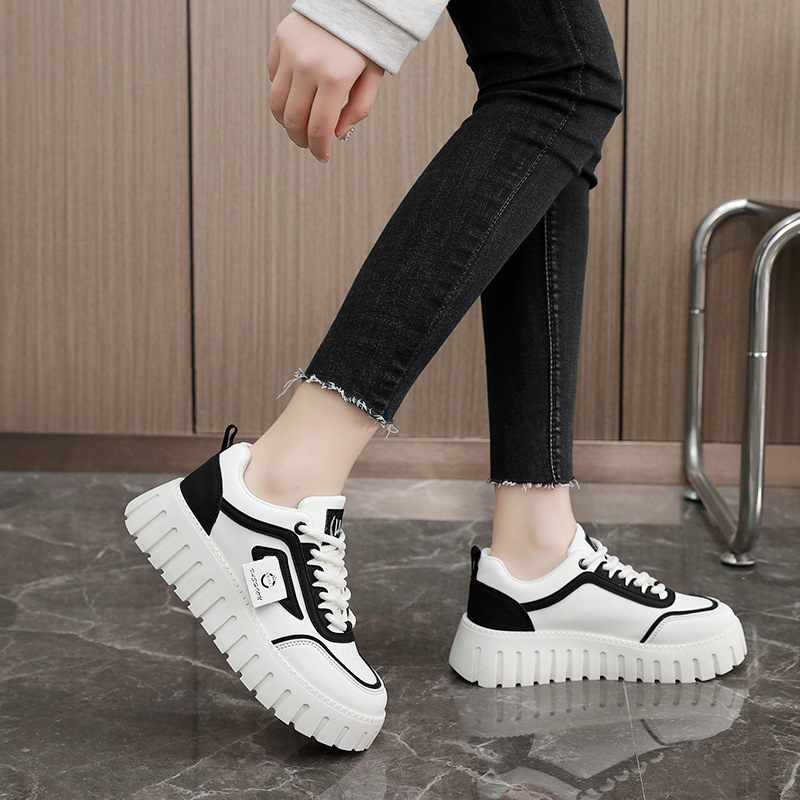 Ddmysports ZY New Spring Summer Sponge Cake Sole Height Increase Color Blocking Casual Women S Sports Shoes Round Toe Breathable And Trendy OUTDOOR