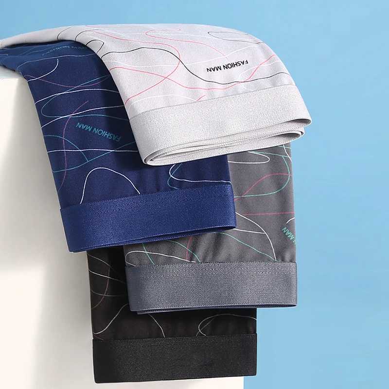 Yeah. Fine 4-piece mens boxing sports underwear shorts with simple lines breathable and fashionable sports and fitness XL 2XL 3XL 4XL X241207