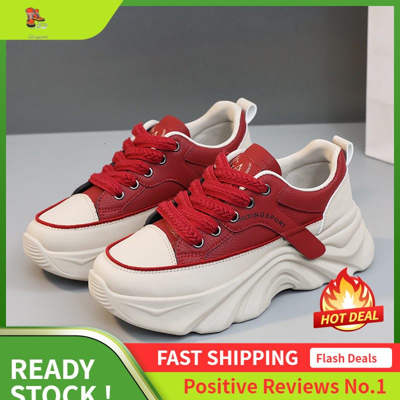 Ddmysports S New Solid Color Women S Shoes Versatile Summer Trend Breathable Increased Eight Thick Bottom Leather Surface Fashionable Rest OUTDOOR