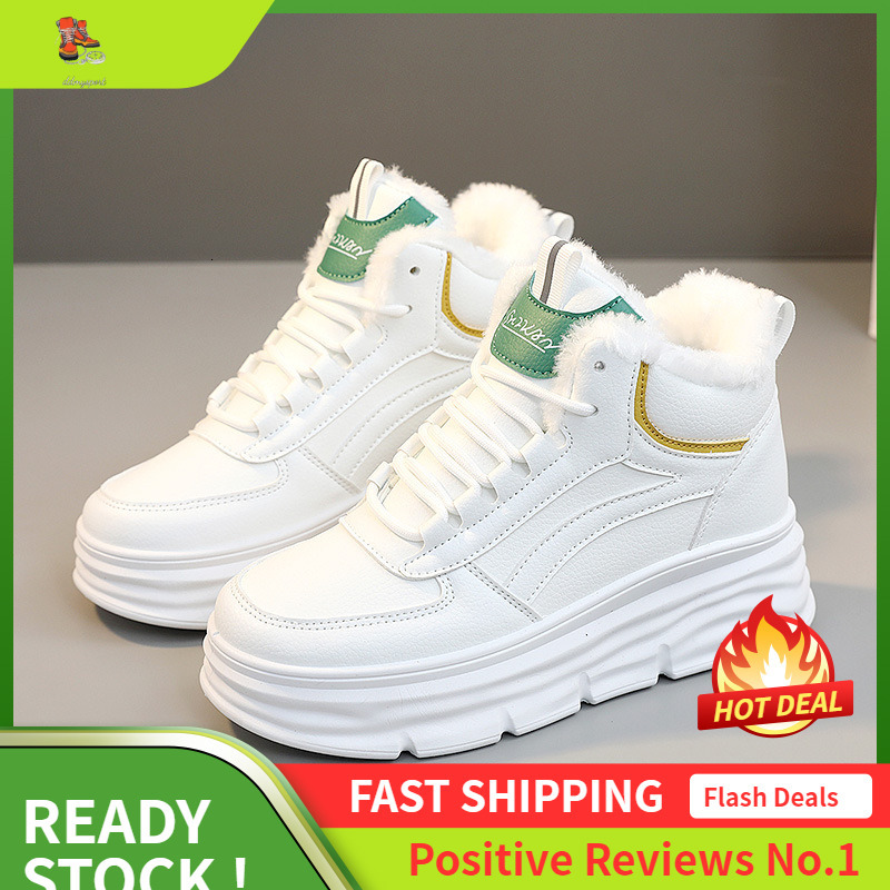 Ddmysports W Little White Winter New Igh Rise Student Board Instagram Korean Thick Sole Casual Shoes Female OUTDOOR