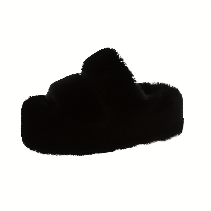 Stylish Double Strap Platform Slippers - Pillow-Soft & Luxurious Plush - Effortless Slip-On - Ultimate Indoor Comfort for Cozy Home Lounging
