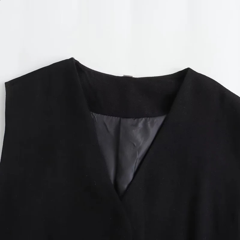 HXAO womens black long vest womens vest summer autumn V-neck sleeveless vest underwear office womens vest 240828