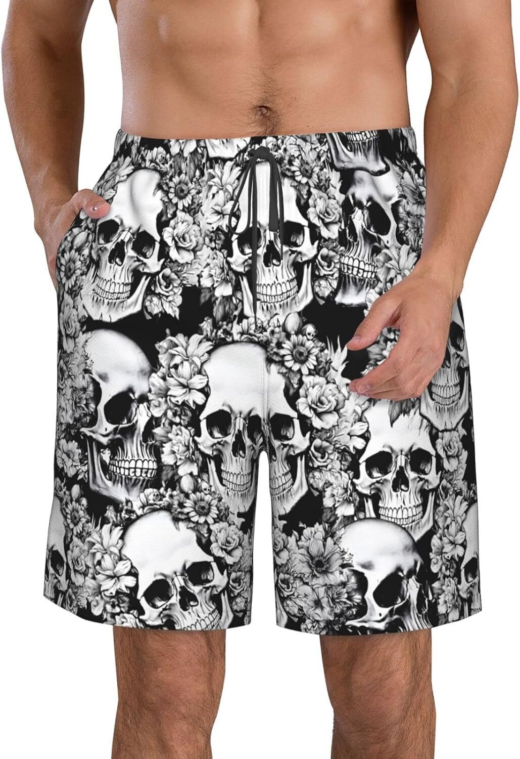 Mens Vintage 80S 90S Swim Trunks Breathable Board Shorts Hawaiian Beach Party Funny