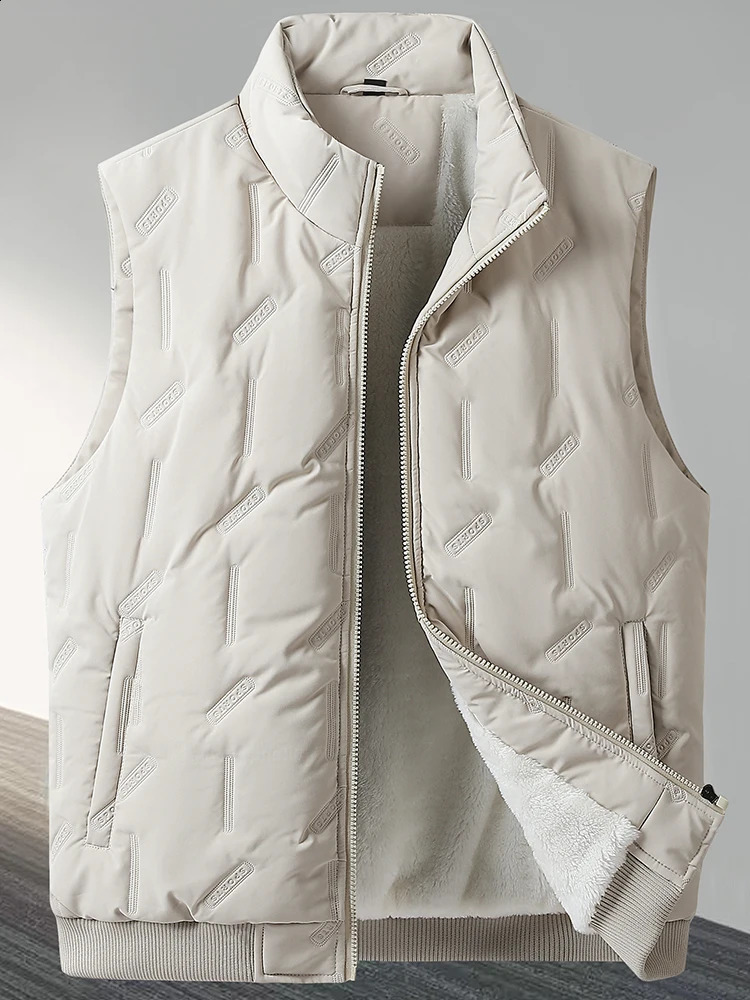 10XL Winter Mens Tank Top Jacket Solid Blue Green Sleeveless Coat Cashmere Lining Warm Plus Size 7XL 8XL 9XL 240827