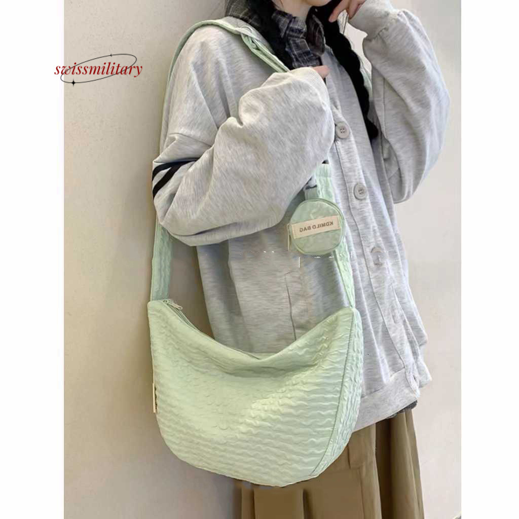 Swissmilitary Summer new small fresh sweet dumpling bag, versatile crossbody for women, large capacity commuting, niche, and high aesthetic value bag 