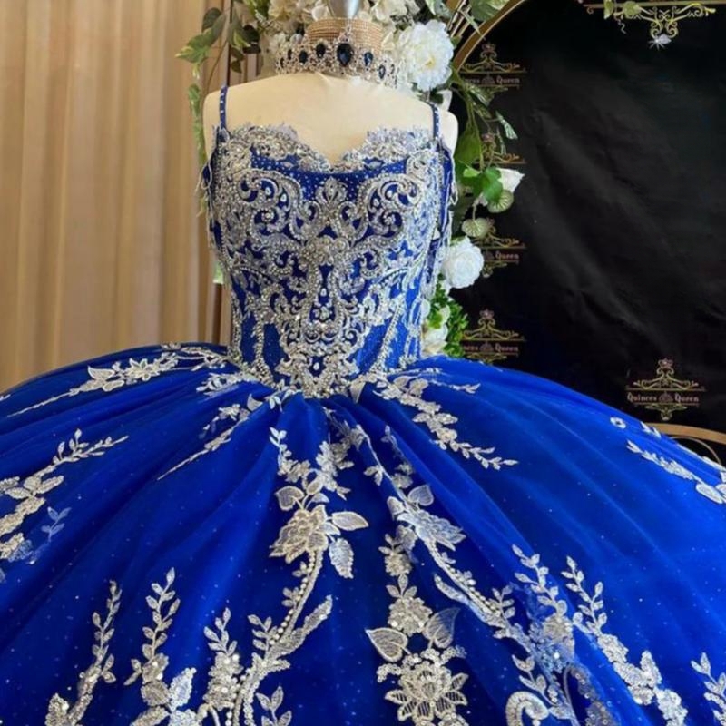 Royal Blue Quinceanera Dresses Sweet 16 Year Girl Lace Applique Corset Prom Party Dress Vestido De 15 Anos Pageant Robe