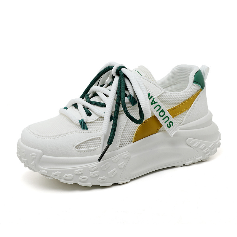 Ddmysports K New Dad For Women Spring Summer Increase In Eight Breathable Thick Sole Mesh Versatile And Durable Small White Shoes OUTDOOR