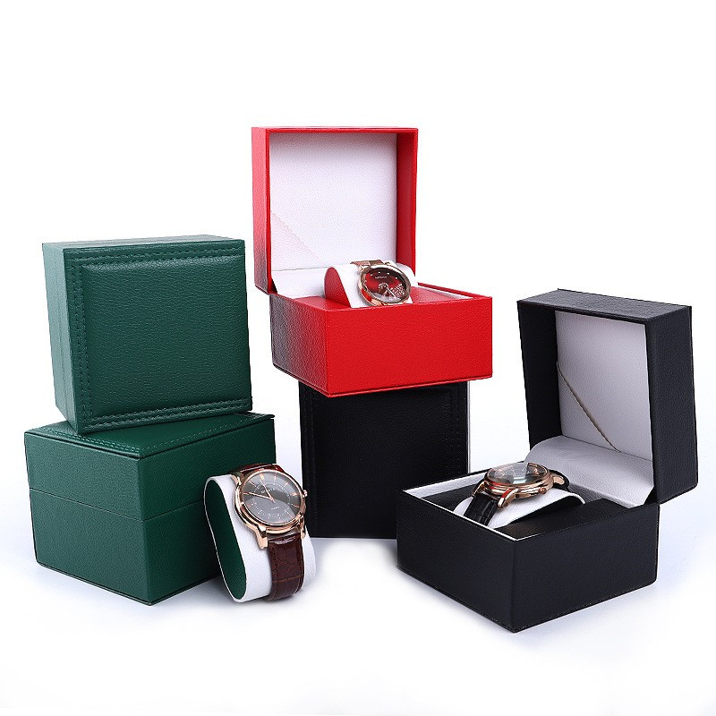 Watch Box PU Leather Storage Boxes Wristwatch Display Holder Organizer Jewelry Bracelet Gift Case with Pillow