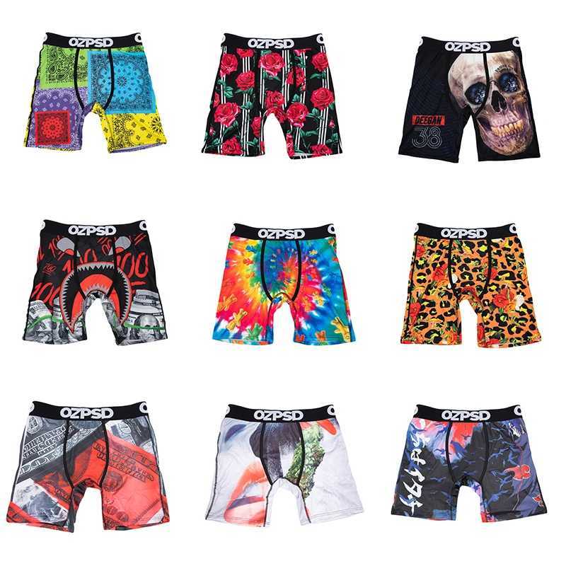 Underpants Soft Sexy Men Underwear Boxershorts Fashion Man Underpants Panties Print Men Innerwear cuecas Hombres ZS-O101-O108 Y240828Z0I3