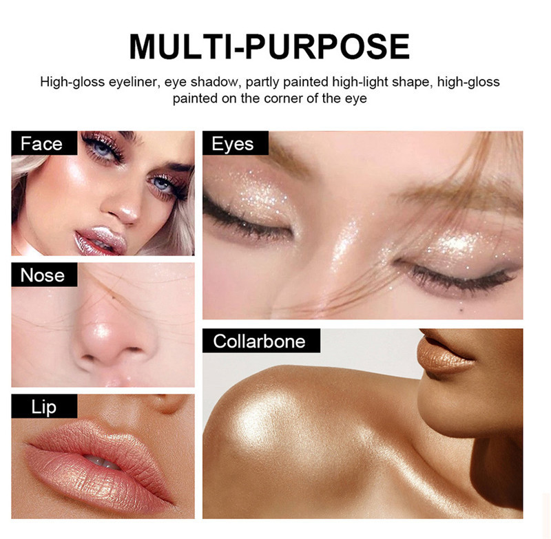 Eyeshadow Stick Smooth Cream Eye Highlighter, Shimmer Eye Brightener, Waterproof and Long Lasting for Makeup
