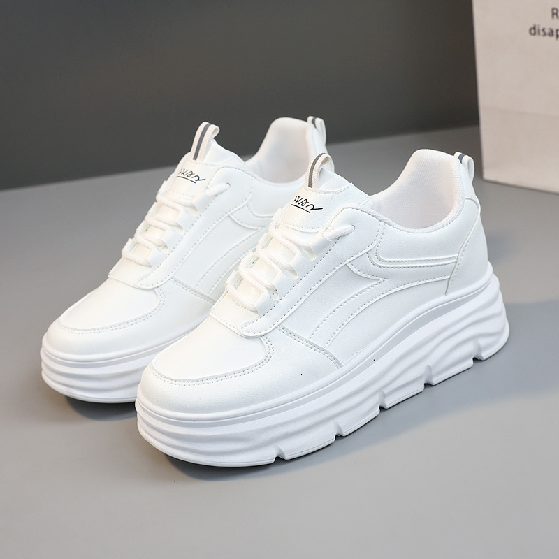 Ddmysports W New Leather Summer Little White Thick Sole With Igh Inner Eight Fashion Casual Versatile Women S Shoes OUTDOOR