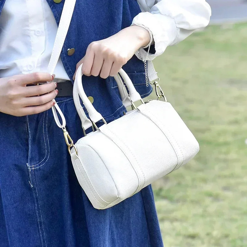 Womens Bag Simple Trendy Versatile One-Shoulder Cylinder Bag Fresh and Sweet Hand-held Pillow Bag Crossbody Bag 240827