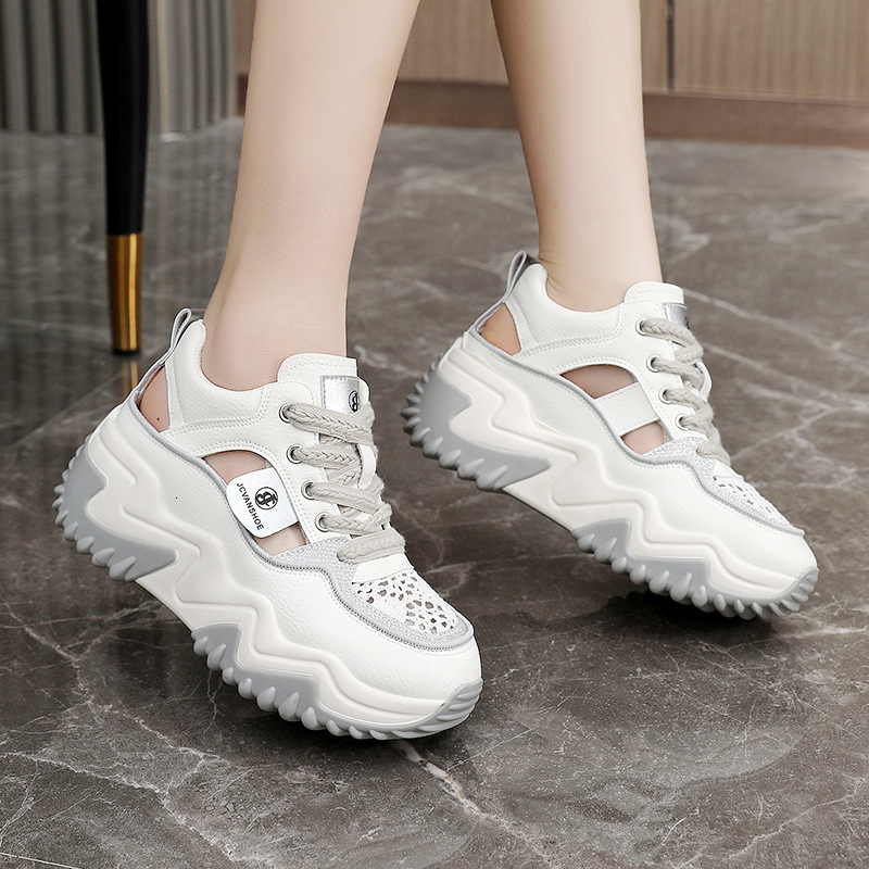 Ddmysports JC Interior Height Increasing Hollow Out Dad Korean Version Sports New Color Blocked Breathable Spring And Summer Casual Shoes For Women OU