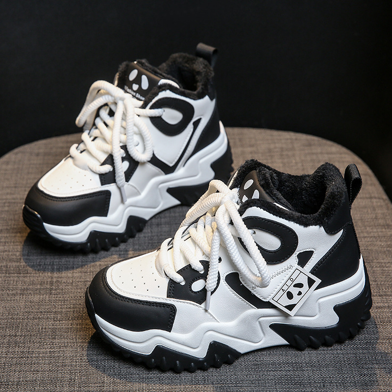 Ddmysports JC New Color Block Dad Autumn And Winter Velvet Eightening Women S Shoes Sports Warmth Trend Students OUTDOOR