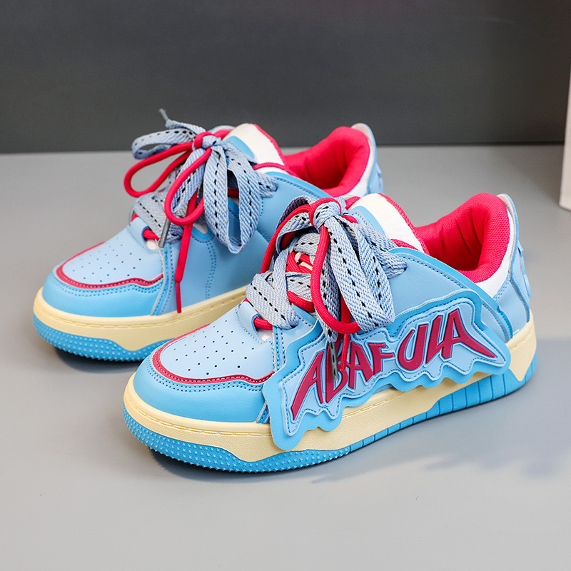 Ddmysports ZY New Colored Women S Spring And Autumn Korean Edition Breathable Letter Board Elevated Thick Sole Casual Versatile Shoes OUTDOOR