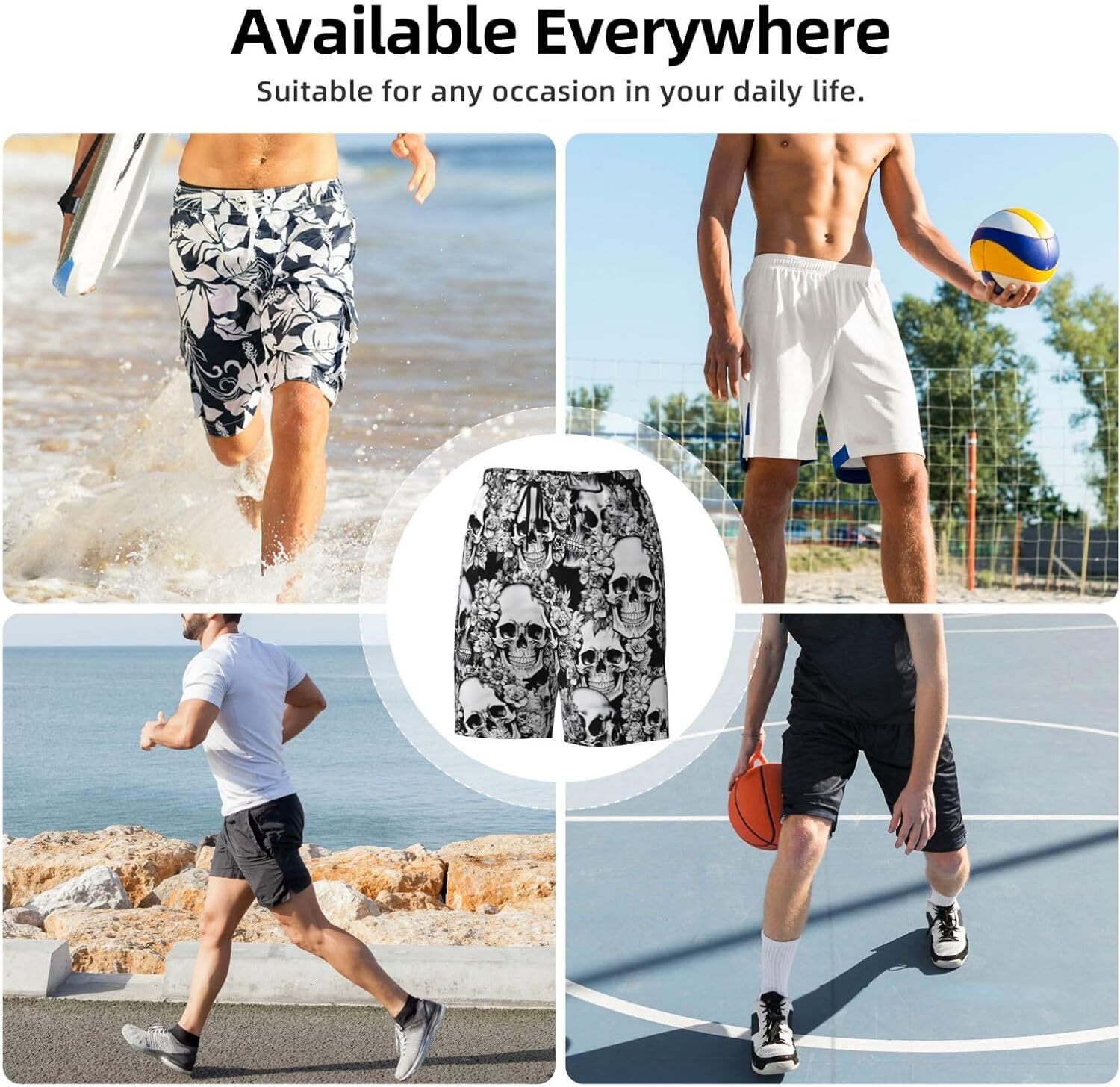 Mens Vintage 80S 90S Swim Trunks Breathable Board Shorts Hawaiian Beach Party Funny