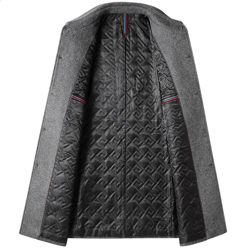 winter 40% wool mens thick coat lapel fashionable blend premium trench M4Xl size 240827