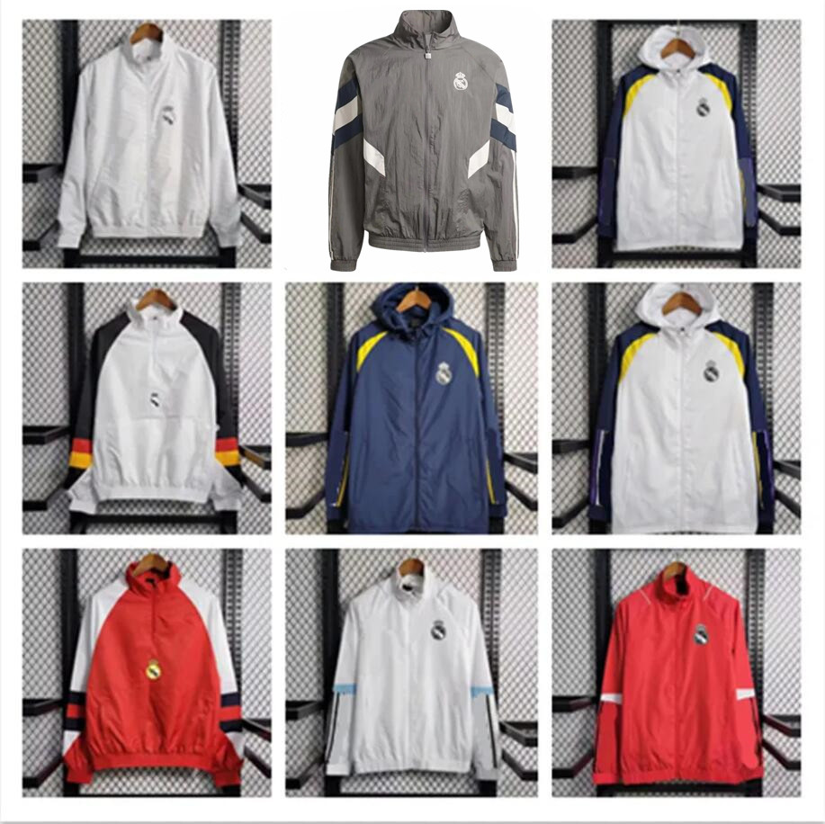 Mens 2024 2025 Football jackets Tracksuits hoodie sport windbreaker running fashion multiple colour outerwear coats soccer training suit thin jacket