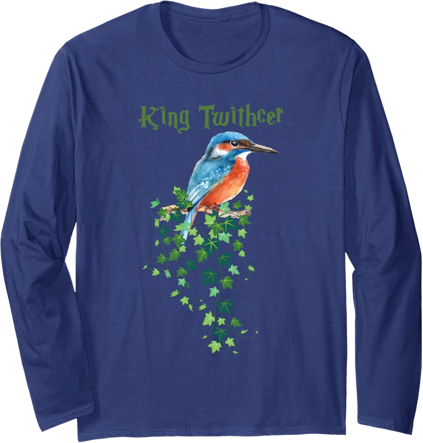 Long Sleeve Shirts for Men sweatshirt King Twithcher Colorful Kingfisher Design Gift Long Sleeve Tee Streetwear Casual tops clothes