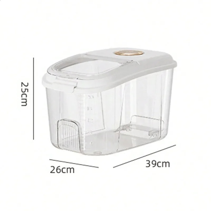 1pc Kitchen Moisture-proof Plastic Rice Bucket Storage Box Pest Proofing Large Rice Flour Container 240827