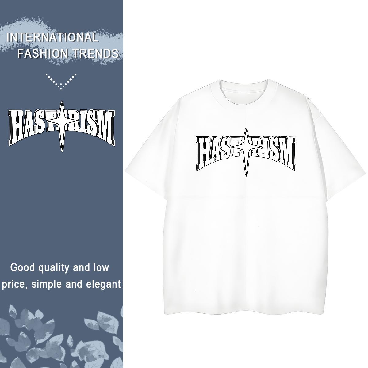 Comfortable Women Tshirts 230g Cotton letter Casual Beach T-Shirts for Women O Neck Short Sleeves DIY Anime Tee Shirt