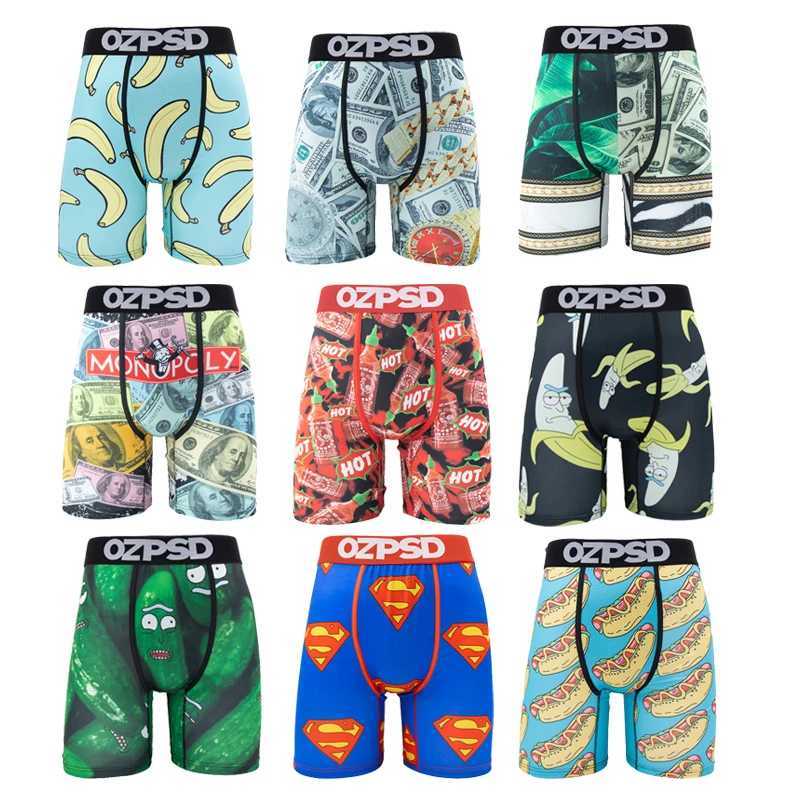 Men's Shorts OZPSD Sexy Men Underwear Boxers Cueca Male Panty Lingerie Men Underpants Boxershorts Plus Size Breathable Print Man Boxer Briefs Y25