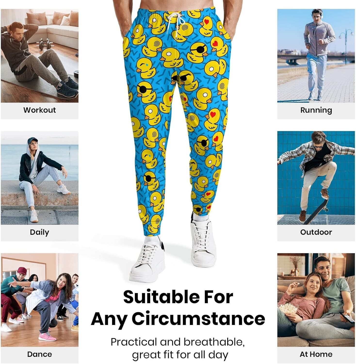 Sweatpants Mens 3D printed pants Interesting pattern Joggers for Men Funny Pants Casual Track Pants Rave Outfit Athletic Trousers Sweat pants