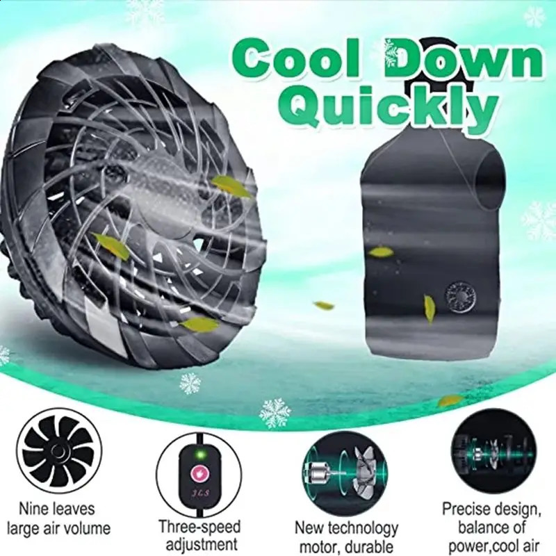 Summer sports fan air conditioning cool mens travel ultra light outdoor vest jacket sun windproof fishing worker 240827