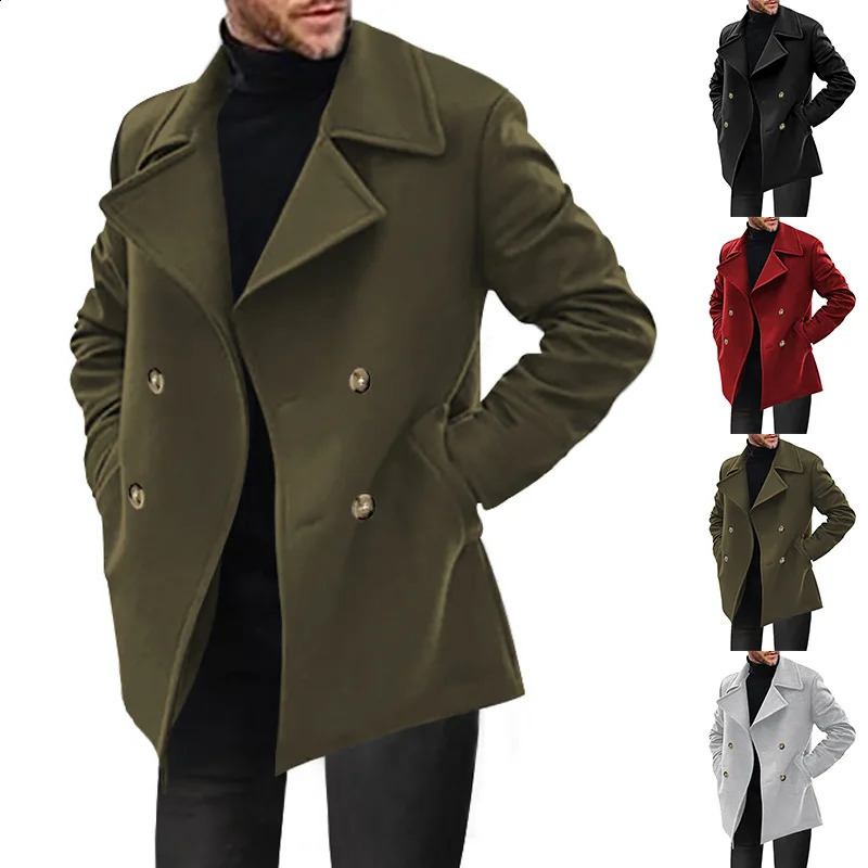 Autumn Winter Mens coat Korean style Trench Coat Male Streetwear Windbreaker Trenchcoat Men Business Casual Loose Overcoat 240828