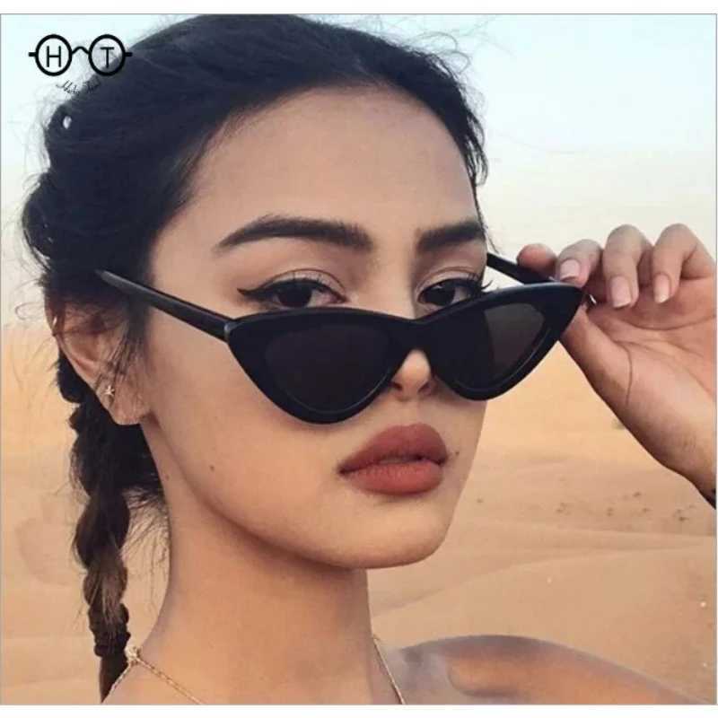 Retro Vintage Cateye Sunes Wen Sexy Cat Eyes Sun es Brand Designer Fem Ocos De Sol Color Glasses X2412251