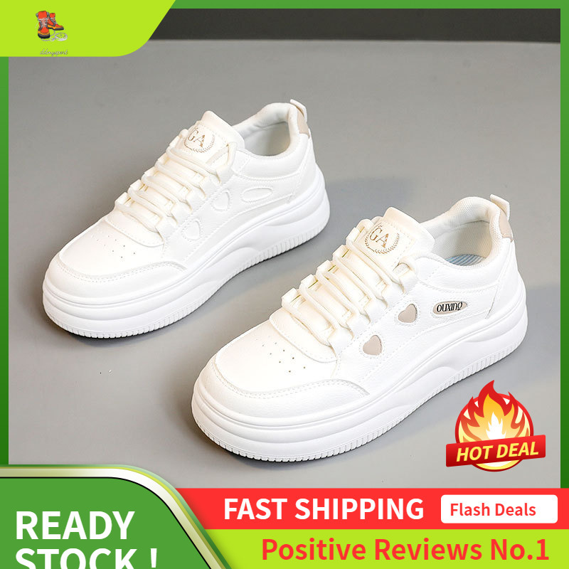 Ddmysports S White Women S New Autumn Thick Sole Height Increasing Sports And Leisure Breathable Versatile Board Shoes OUTDOOR