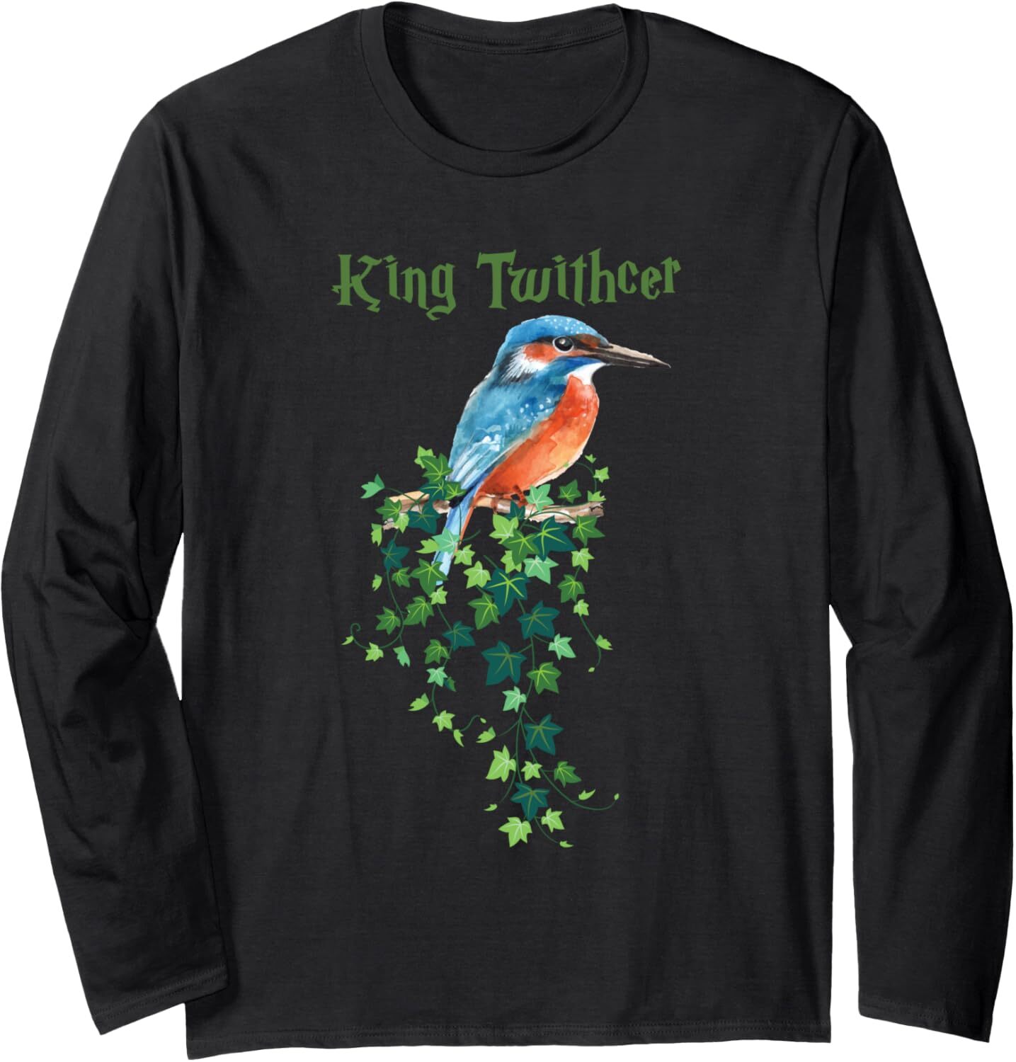 Long Sleeve Shirts for Men sweatshirt King Twithcher Colorful Kingfisher Design Gift Long Sleeve Tee Streetwear Casual tops clothes